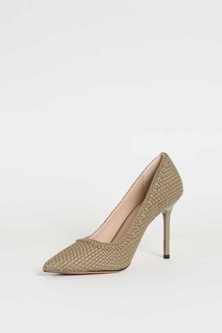 Woven Court Shoes - GREEN - Intrend - 3