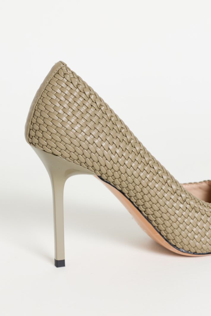 Woven Court Shoes - GREEN - Intrend - 4