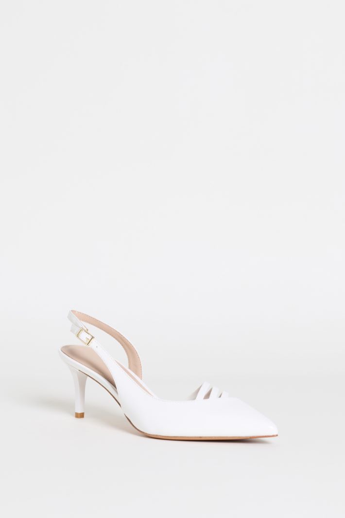 Slingbacks with thin straps - WHITE - Intrend - 2