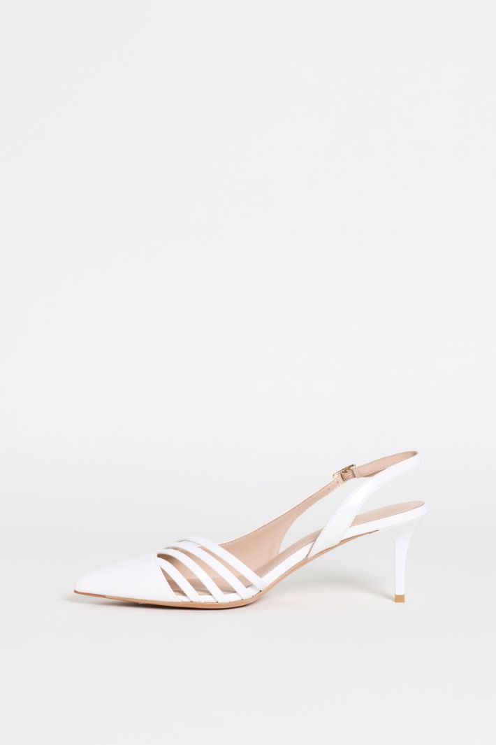 Slingbacks with thin straps - WHITE - Intrend - 3