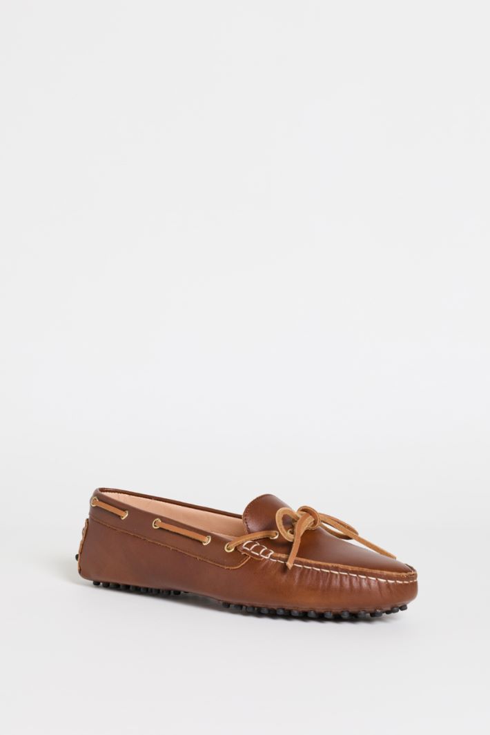 Leather driving loafers - BROWN - Intrend - 2