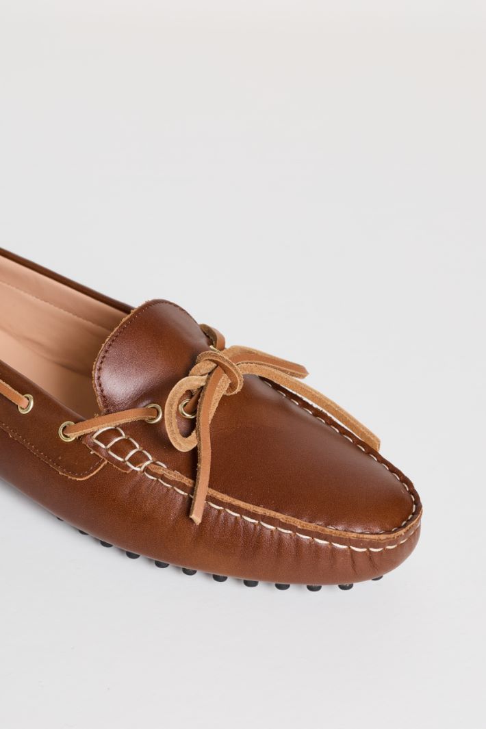 Leather driving loafers - BROWN - Intrend - 4
