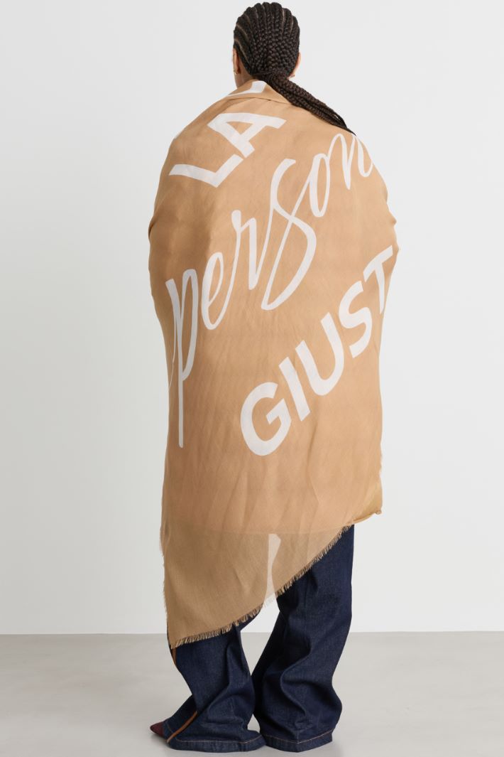 Maxi stola con stampa - CAMMELLO - Intrend