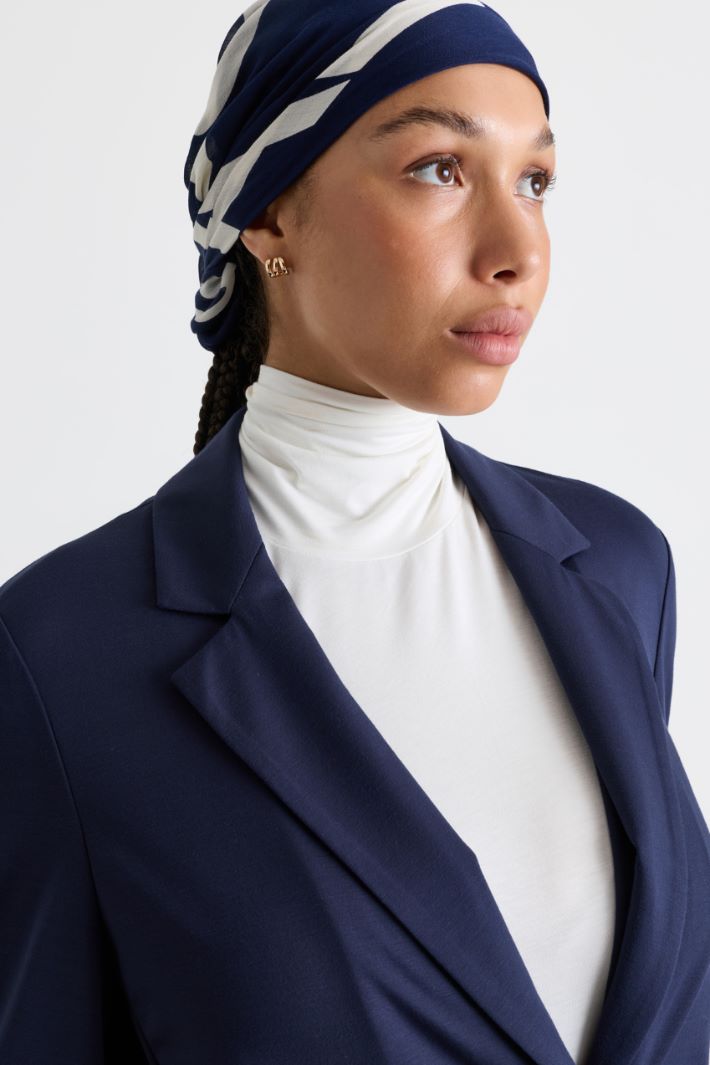 Maxi stola con stampa - BLU - Intrend - 2