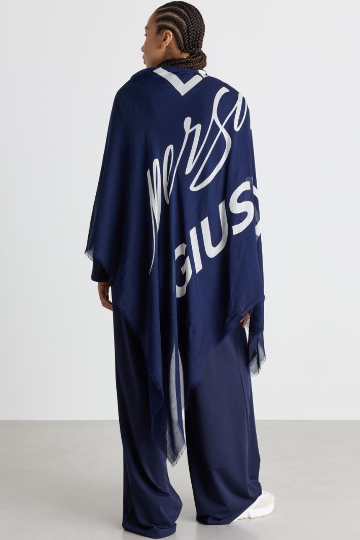 Maxi stola con stampa - BLU - Intrend