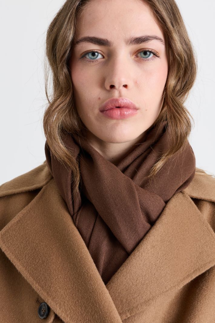 Fringed scarf - BROWN - Intrend - 2
