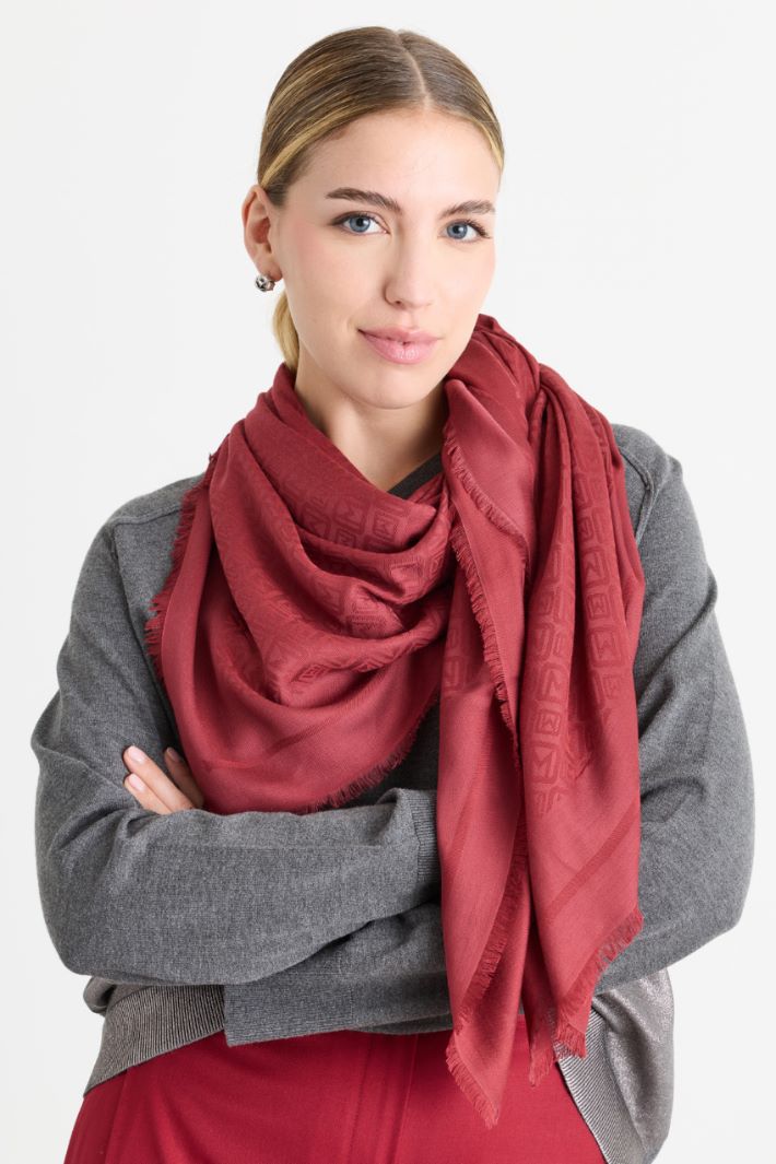 Scialle jacquard - BORDEAUX - Intrend
