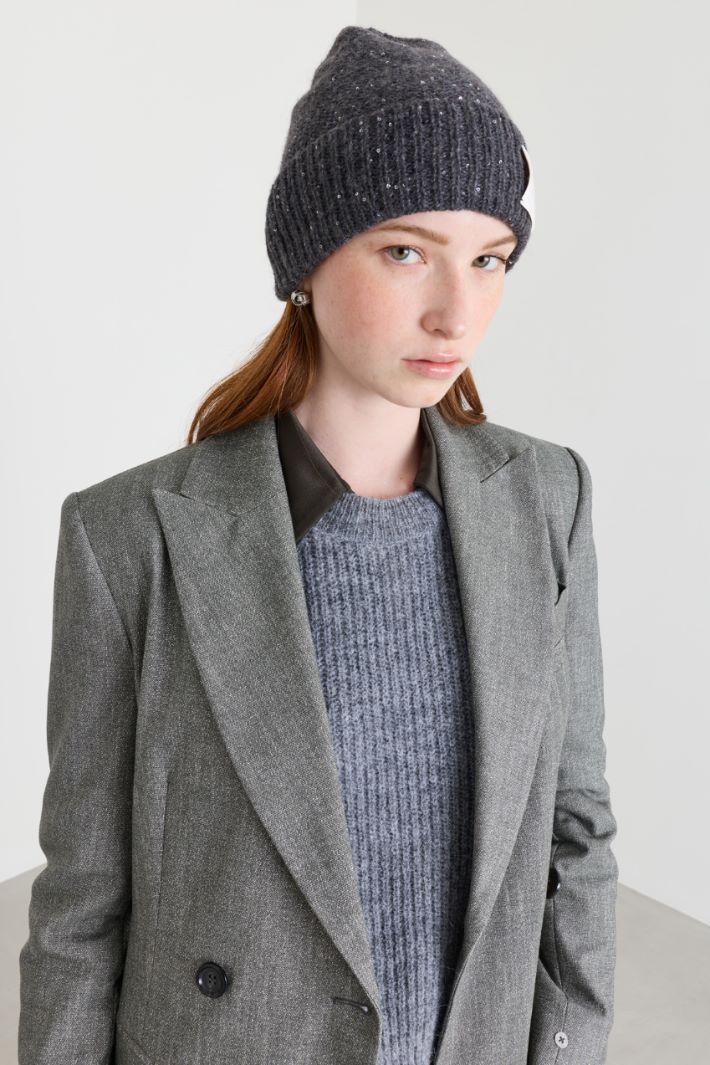 Sequinned beanie - GREY - Intrend