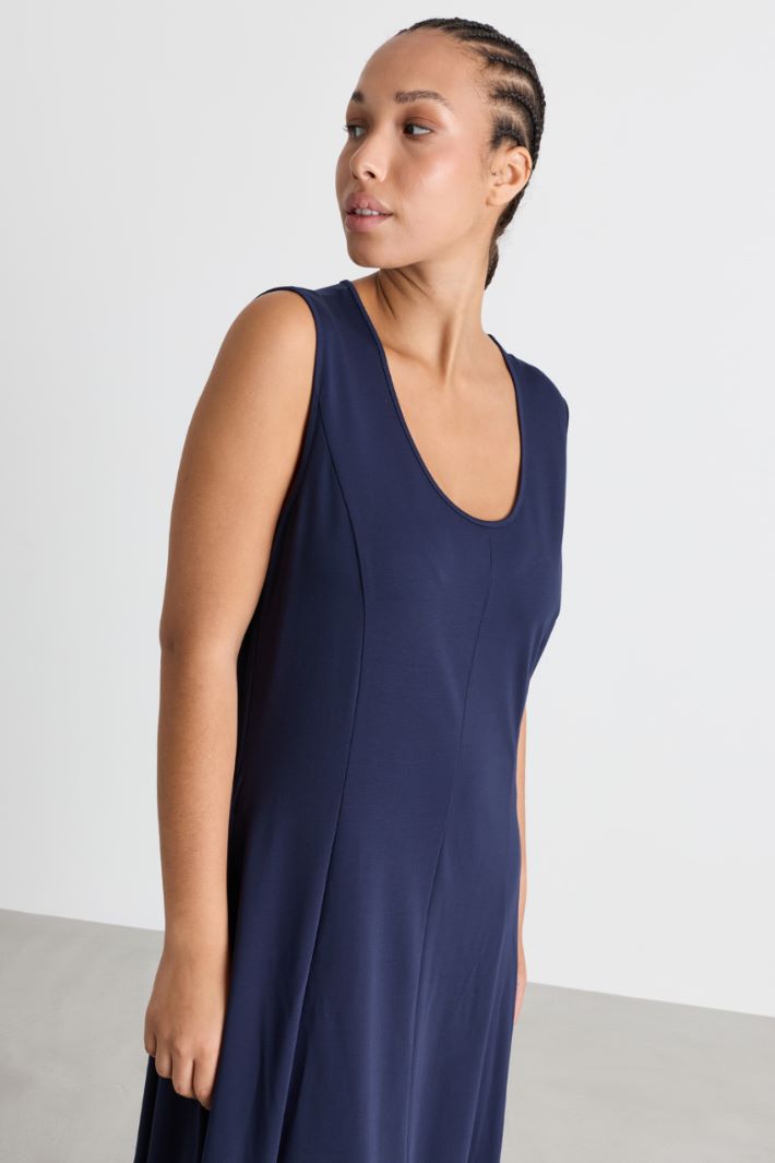 Abito semiaderente in jersey - BLU - Intrend - 3