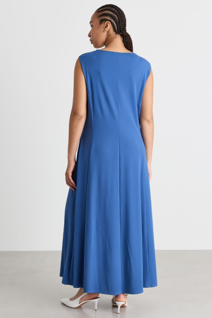 Semi-fitted jersey dress - LIGHT BLUE - Intrend - 4