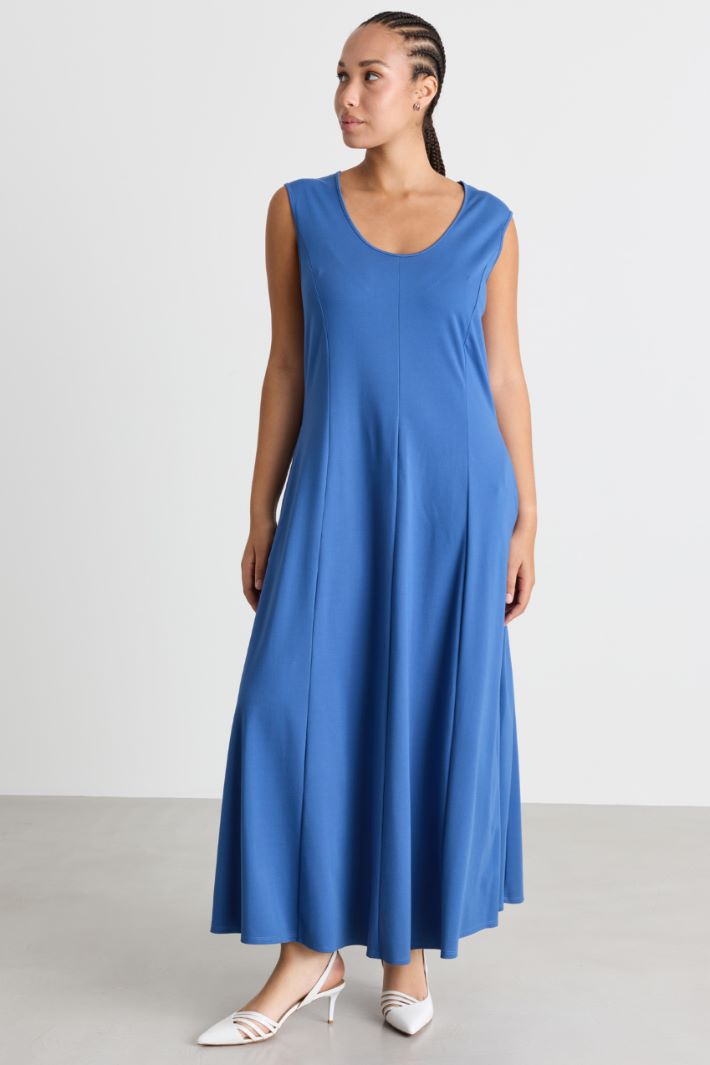 Semi-fitted jersey dress - LIGHT BLUE - Intrend - 2