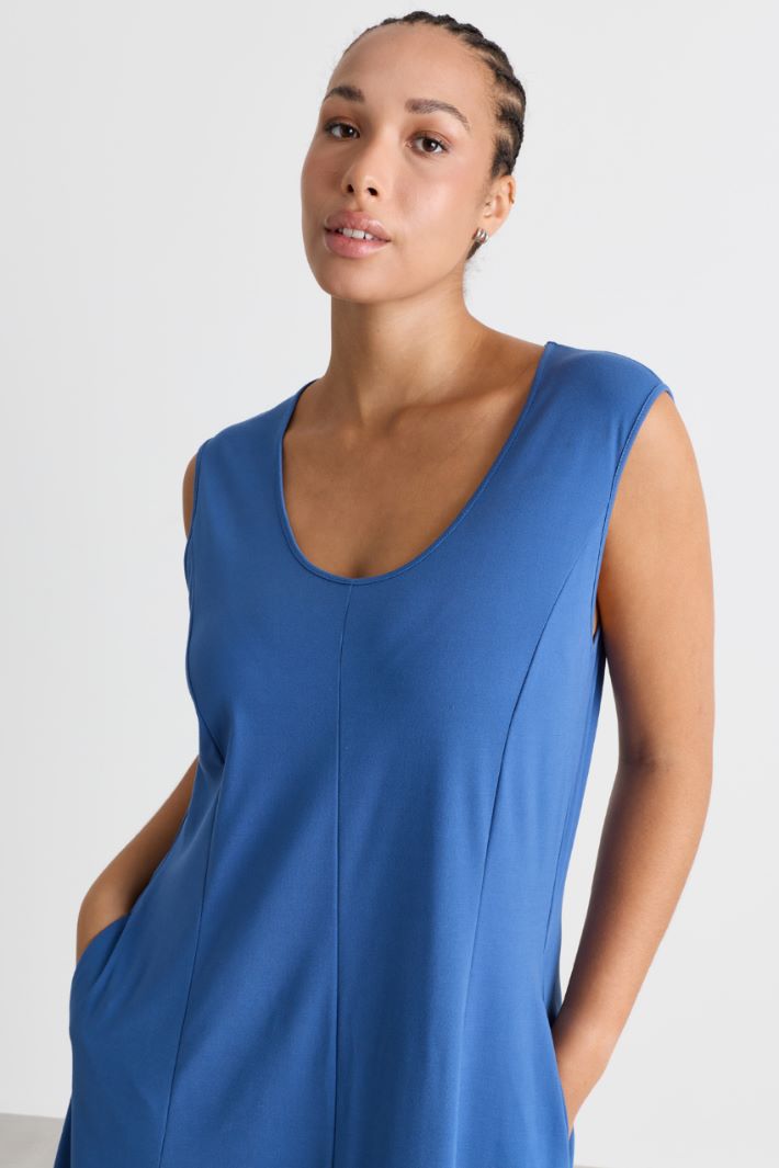 Semi-fitted jersey dress - LIGHT BLUE - Intrend - 3