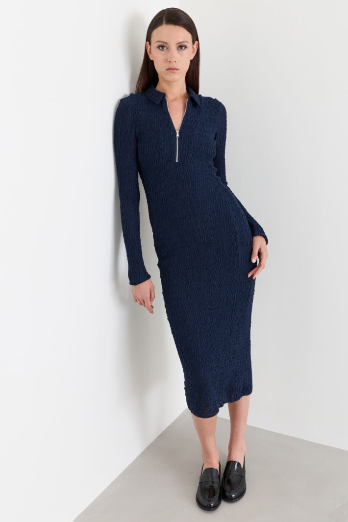 Jersey midi dress - BLUE - Intrend - 2