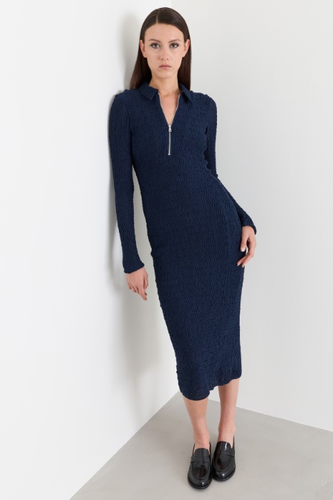 Abito midi in jersey a polo