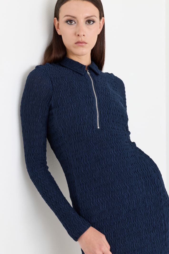 Jersey midi dress - BLUE - Intrend - 3