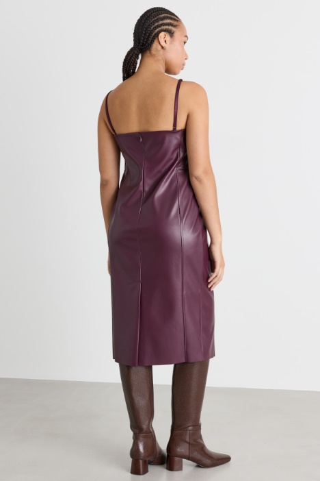 Abito bustier in jersey spalmato
