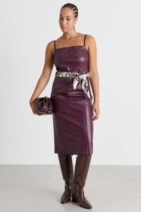 Coated jersey bustier dress - Intrend