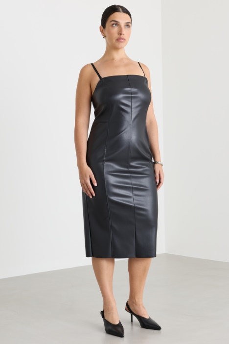 Abito bustier in jersey spalmato