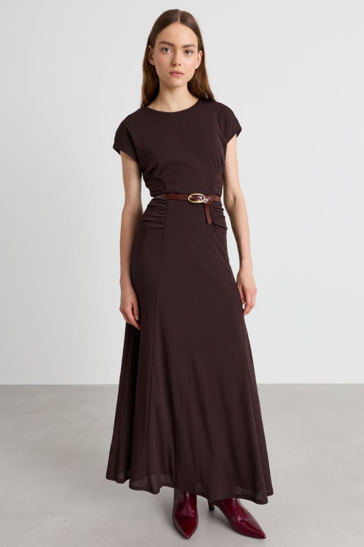 Long tulle jersey dress - BLACK - Intrend - 2