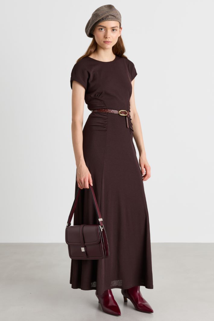 Long tulle jersey dress - BLACK - Intrend