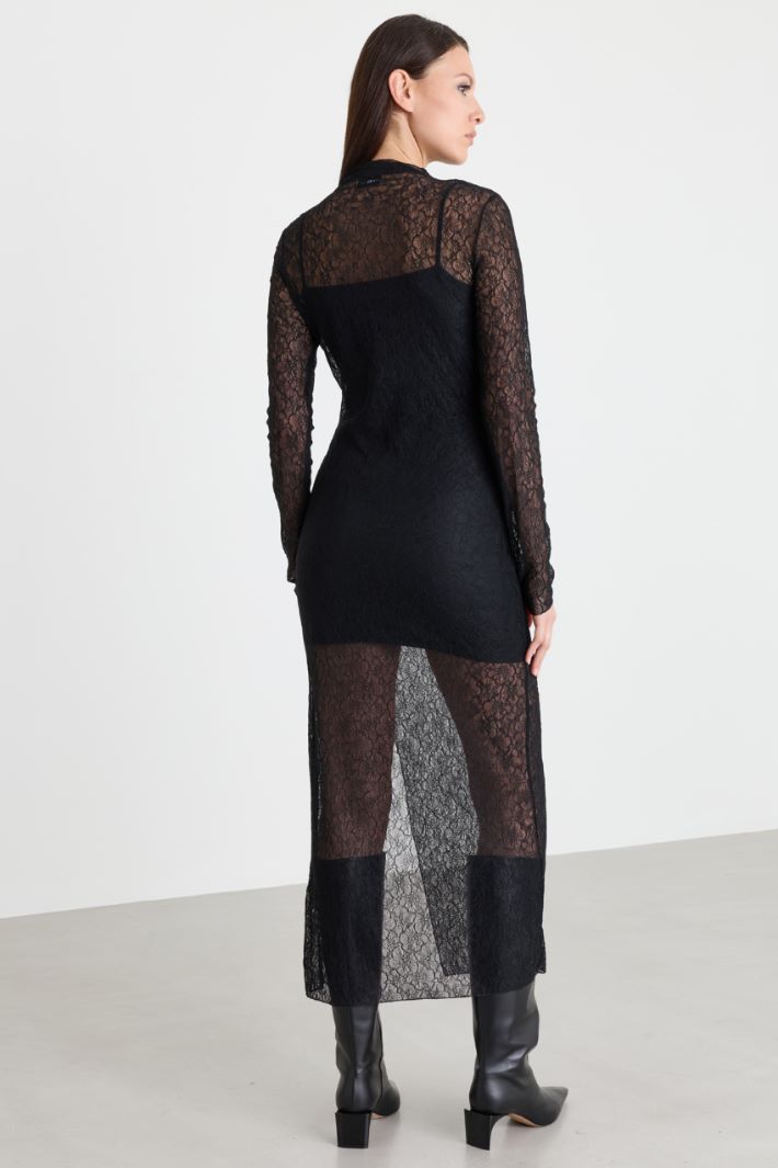 Long lace dress - BLACK - Intrend - 4