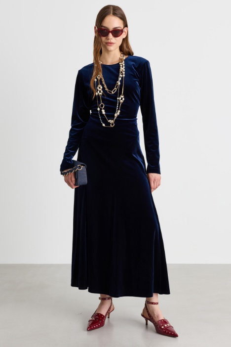 Velvet dress with cut-out back - Intrend