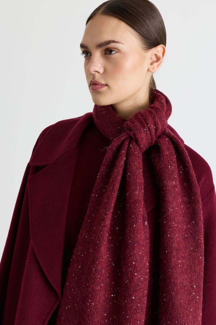 Sequin Scarf - BURGUNDY - Intrend - 2