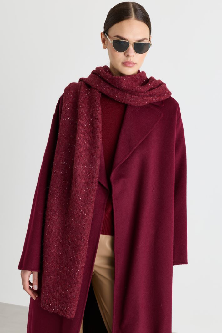 Sequin Scarf - BURGUNDY - Intrend