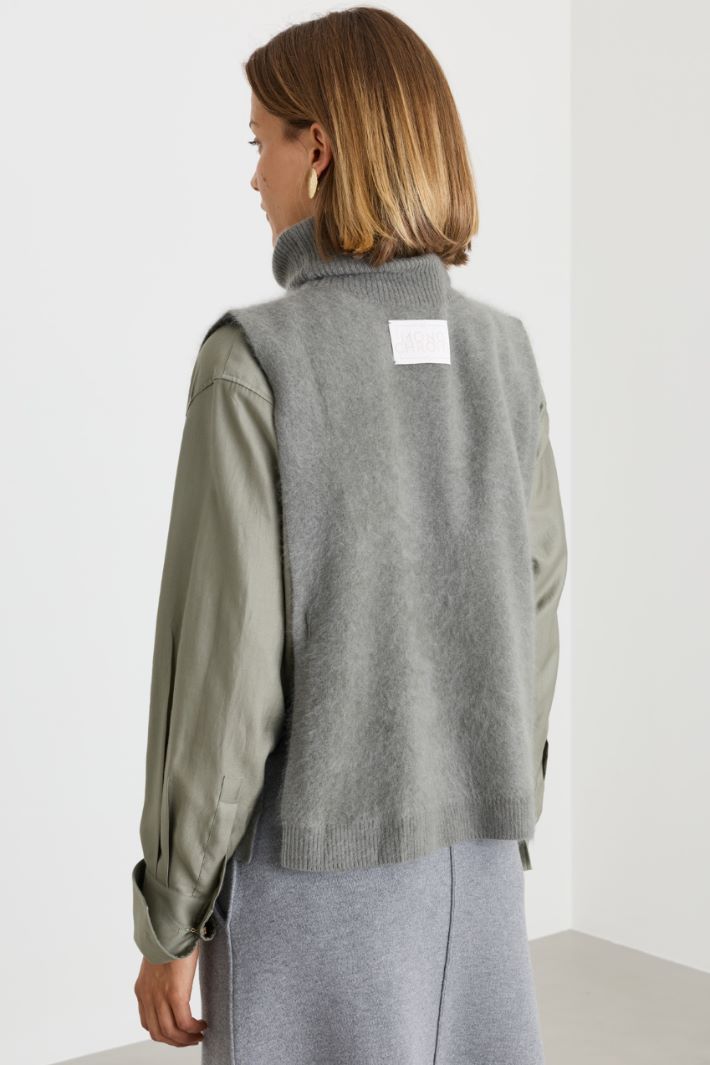 Cashmere-blend tabard - GREY - Intrend - 2