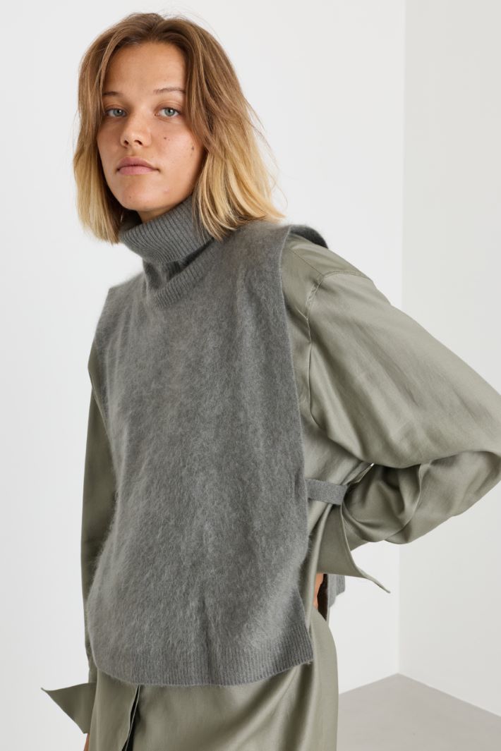 Cashmere-blend tabard - GREY - Intrend - 3