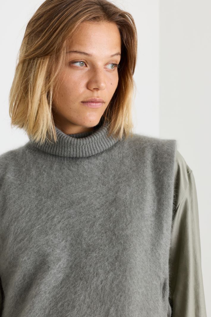 Cashmere-blend tabard - GREY - Intrend - 4