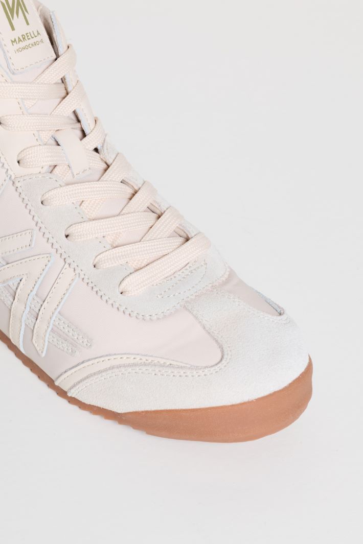 Mixed-Material Trainers - WHITE - Intrend - 4