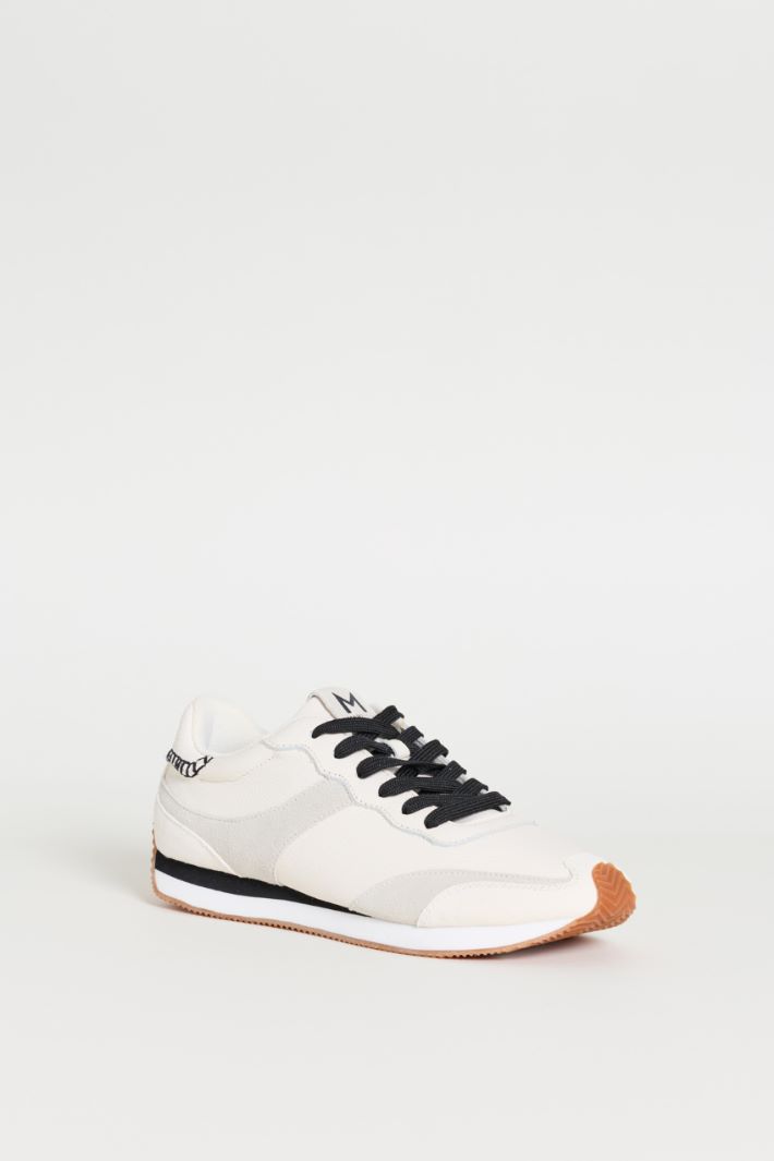 Leather running trainers - WHITE - Intrend - 2