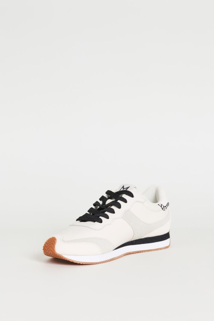 Leather running trainers - WHITE - Intrend - 3