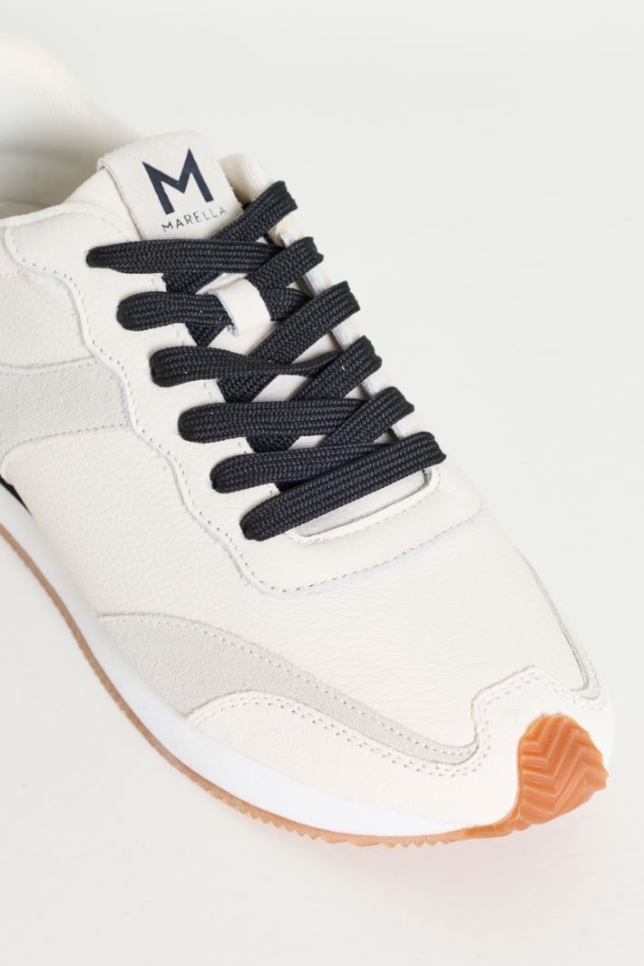 Leather running trainers - WHITE - Intrend - 4
