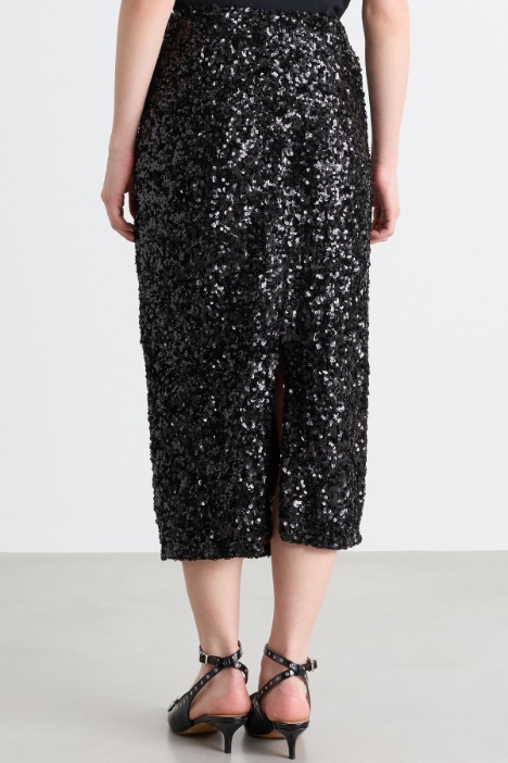 Gonna midi con paillettes