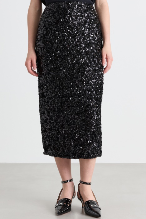 Gonna midi con paillettes