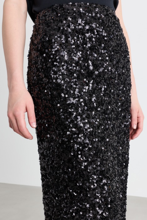 Gonna midi con paillettes