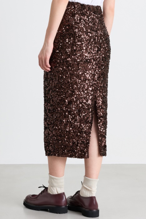 Gonna midi con paillettes