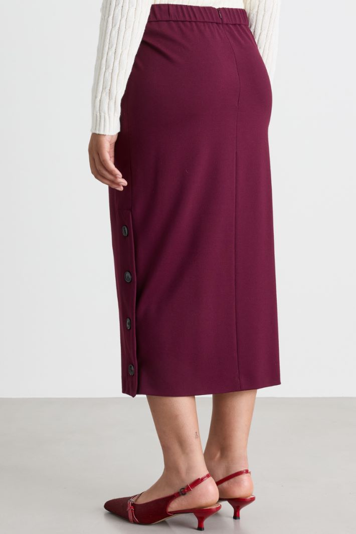 Pencil skirt with slit - BORDEAUX - Intrend - 4