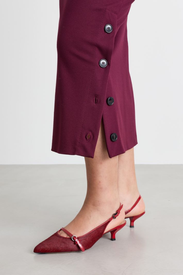 Pencil skirt with slit - BORDEAUX - Intrend - 3