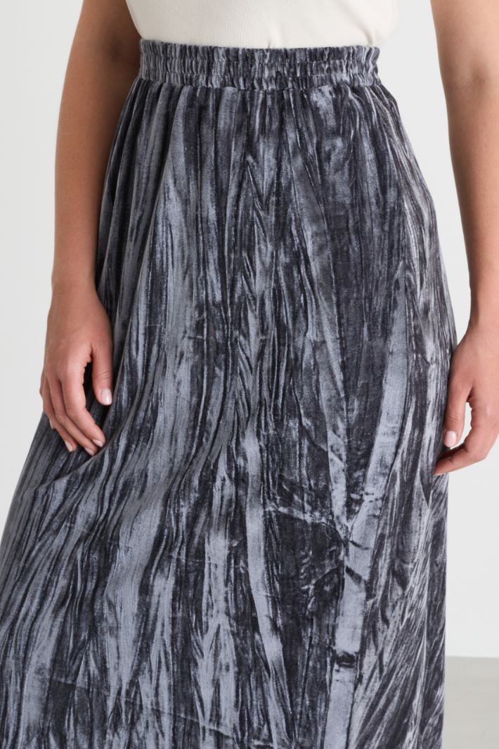 Velvet jersey pencil skirt - GREY - Intrend - 3