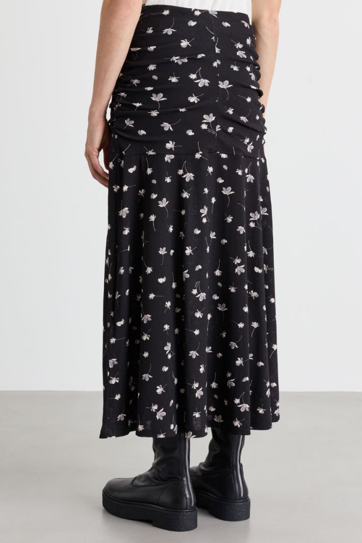 Printed jersey skirt - BLACK WHITE - Intrend - 4