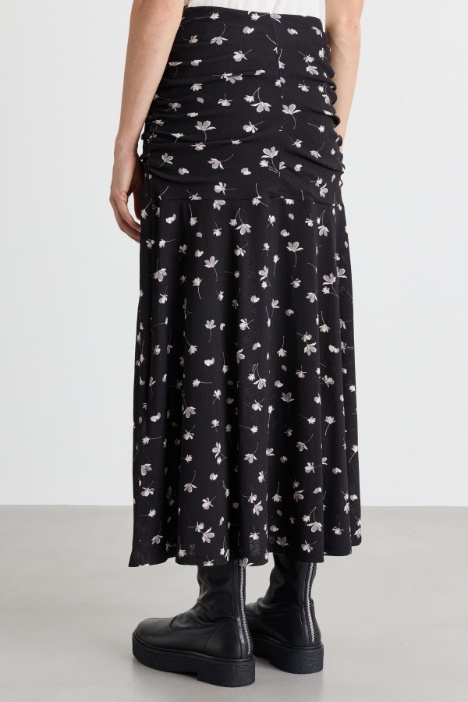 Gonna in jersey tulle stampato