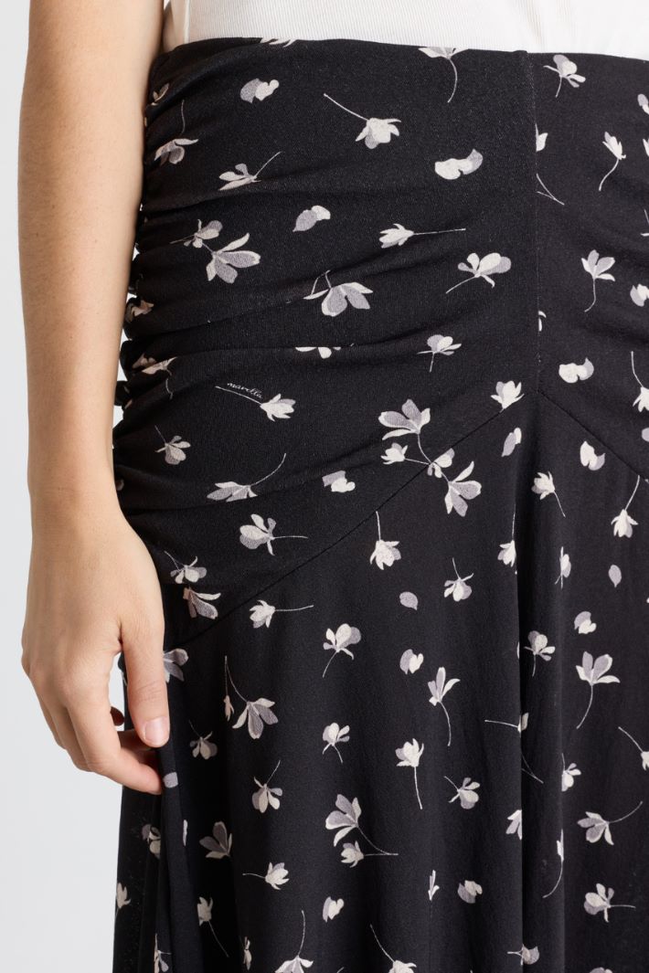 Printed jersey skirt - BLACK WHITE - Intrend - 3