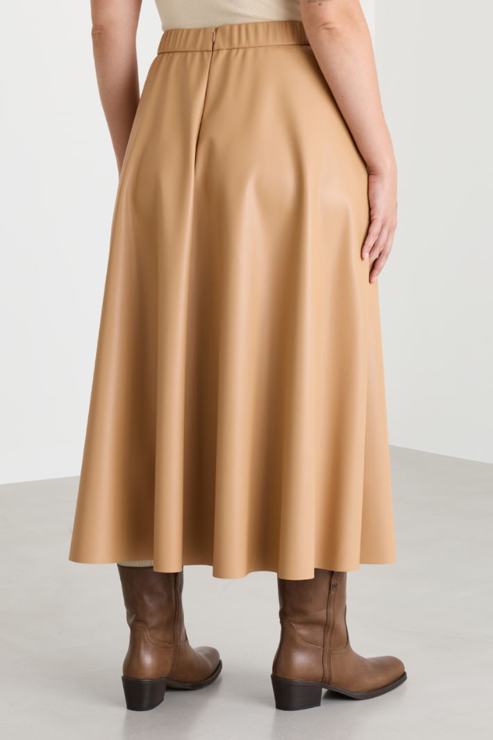 Coated jersey skirt - CAMEL - Intrend - 4