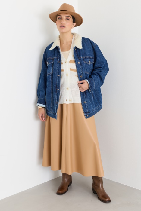 Coated jersey skirt - Intrend