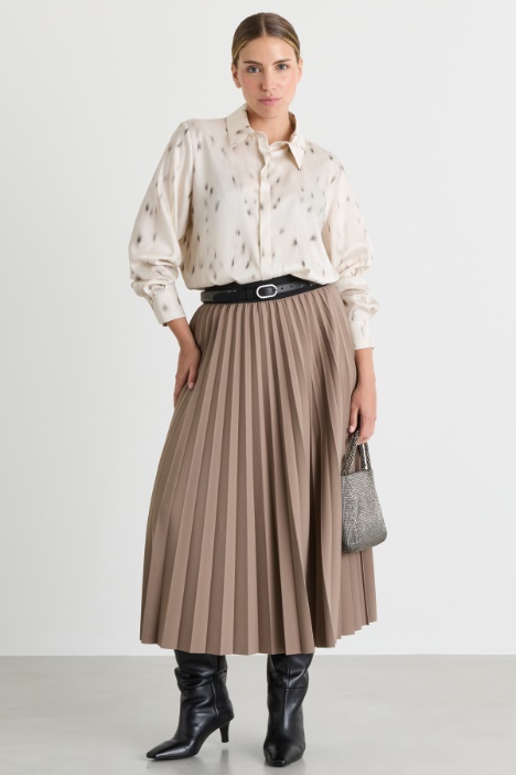 Long pleated jersey skirt - Intrend