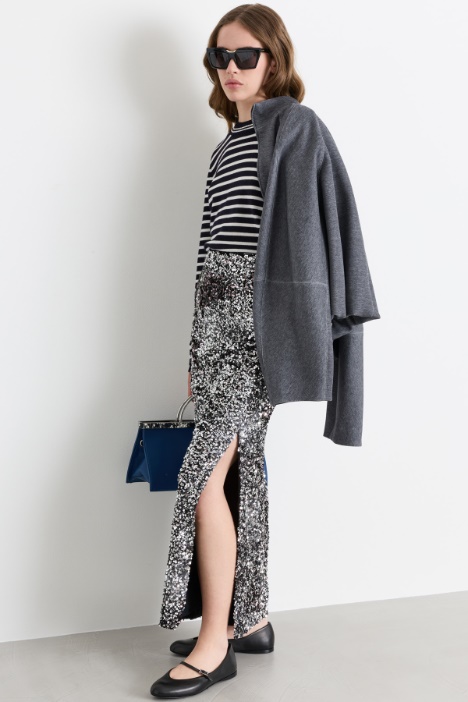 Sequinned velvet skirt - Intrend