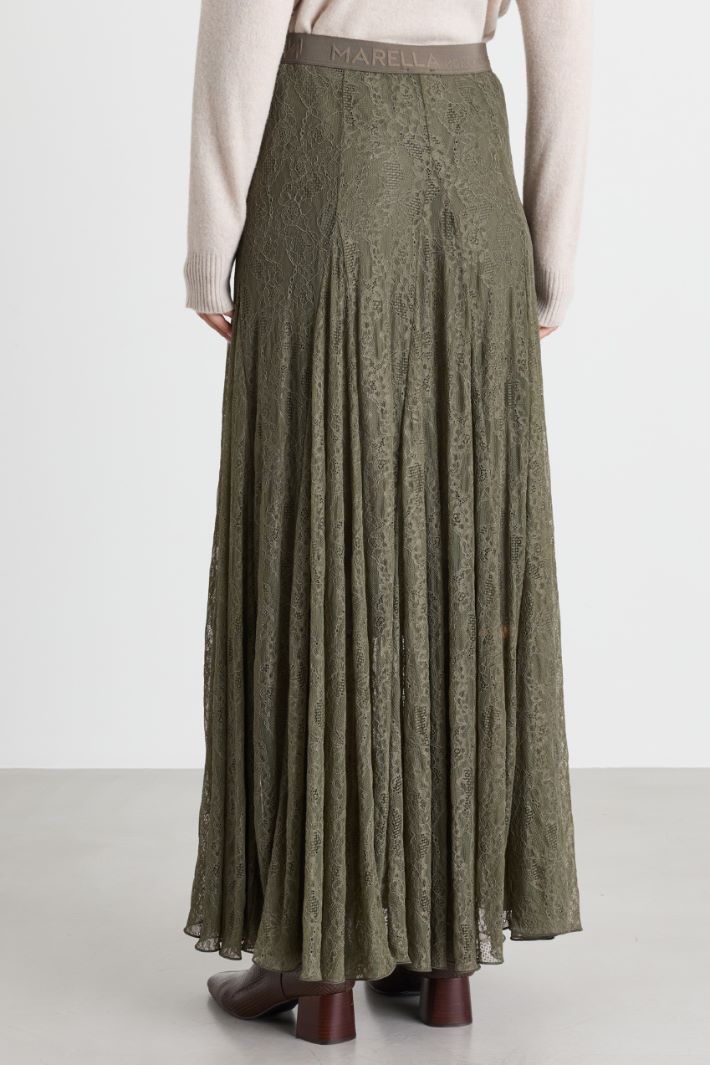 Lace jersey skirt - GREEN - Intrend - 4